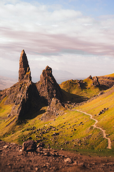 old man of storr avec chemin