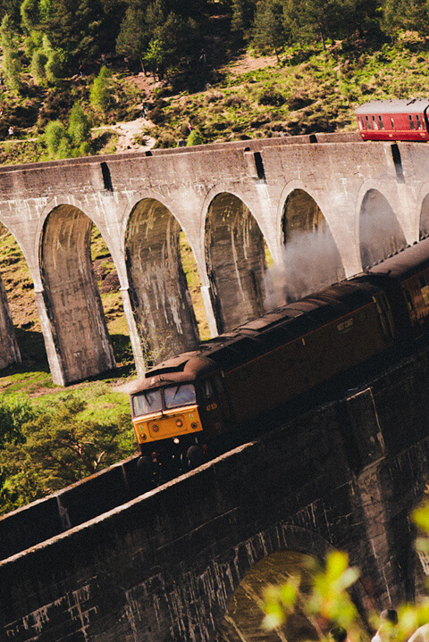 viaduc avecc train en marche