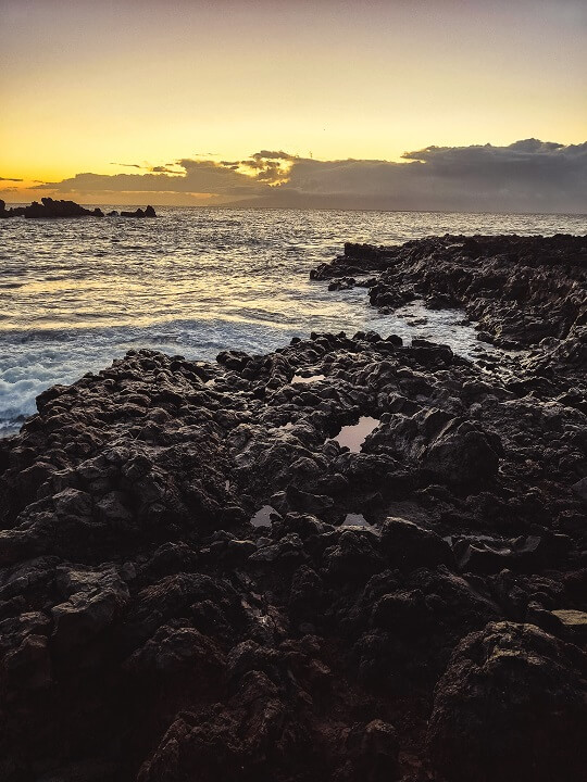 roches orange coucher soleil