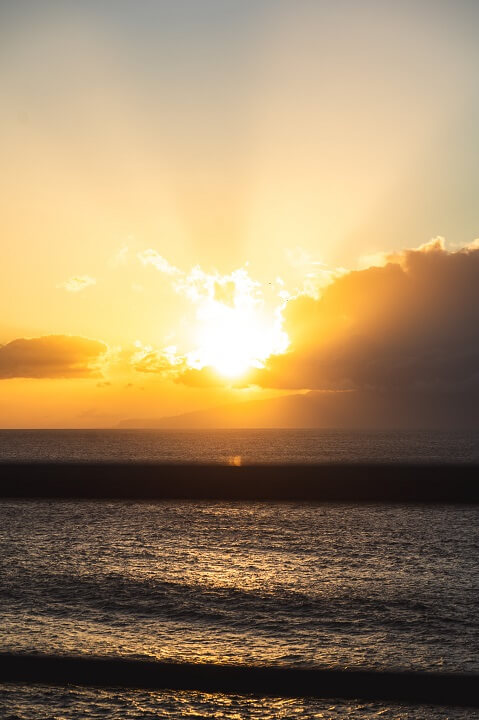 roches orange coucher soleil